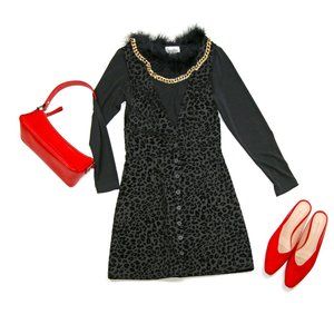 Jack by BB Dakota Check Meowt Leopard Print Dress